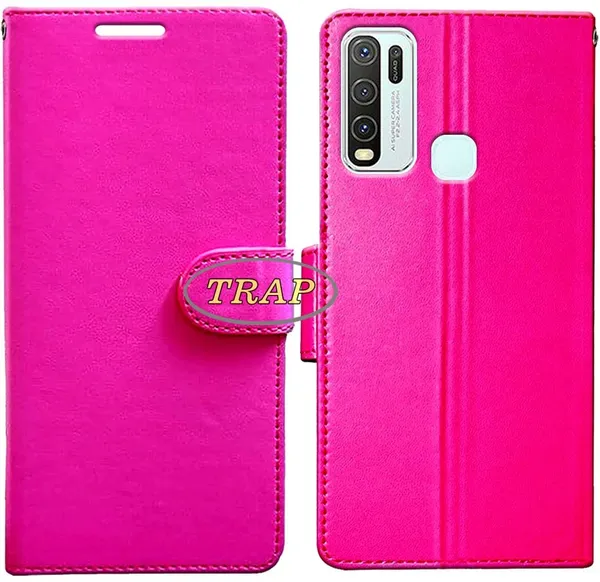 Pink_Artificial_Leather_Vivo_Y30_Back_Cover