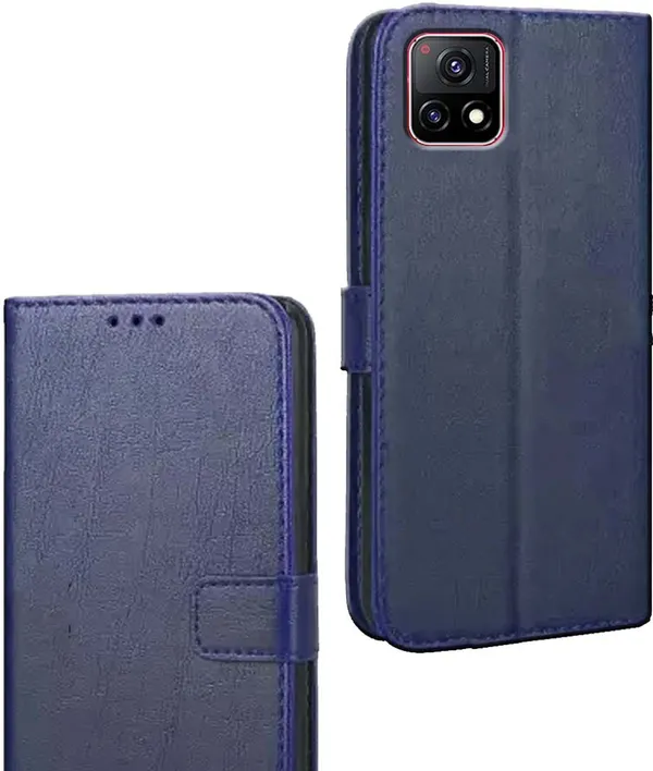 Blue_Artificial_Leather_Vivo_Y31S_Flip_Cover