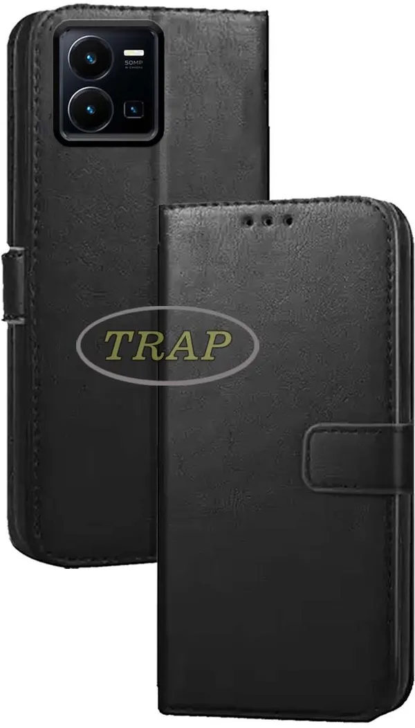 Black_Artificial_Leather_Vivo_Y35_4G_Back_Cover