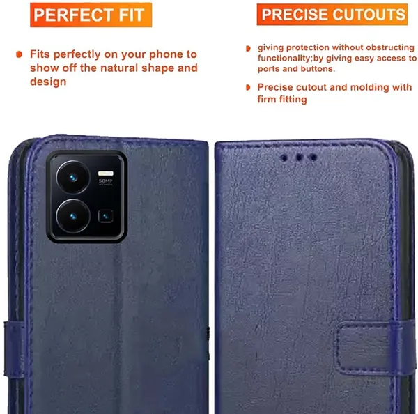 Blue_Artificial_Leather_Vivo_Y35_4G_Back_Cover