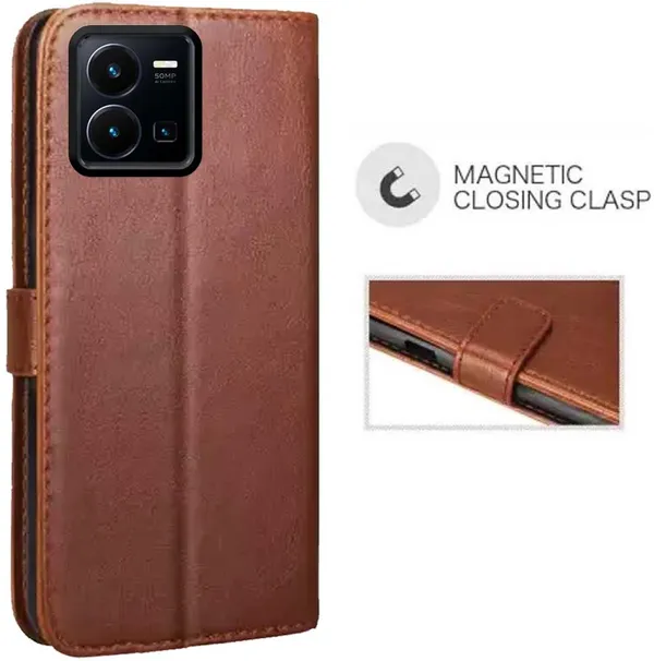 Brown_Artificial_Leather_Vivo_Y35_4G_Back_Cover