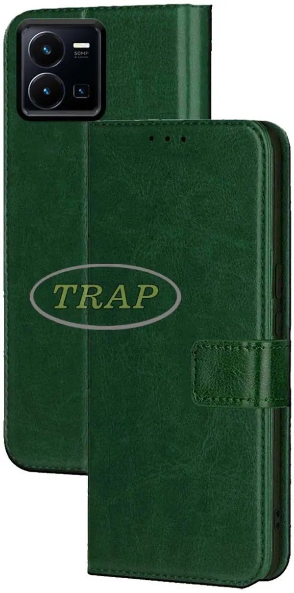 Green_Artificial_Leather_Vivo_Y35_4G_Back_Cover