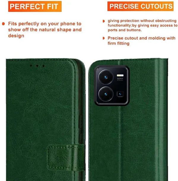 Green_Artificial_Leather_Vivo_Y35_4G_Back_Cover