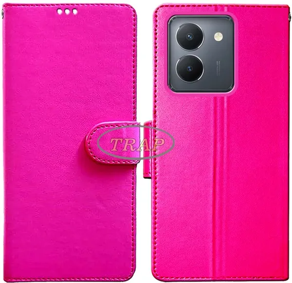 Pink_Artificial_Leather_Vivo_Y36_Flip_Cover