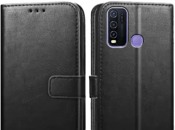 Black_Leather_Vivo_Y50_Flip_Cover