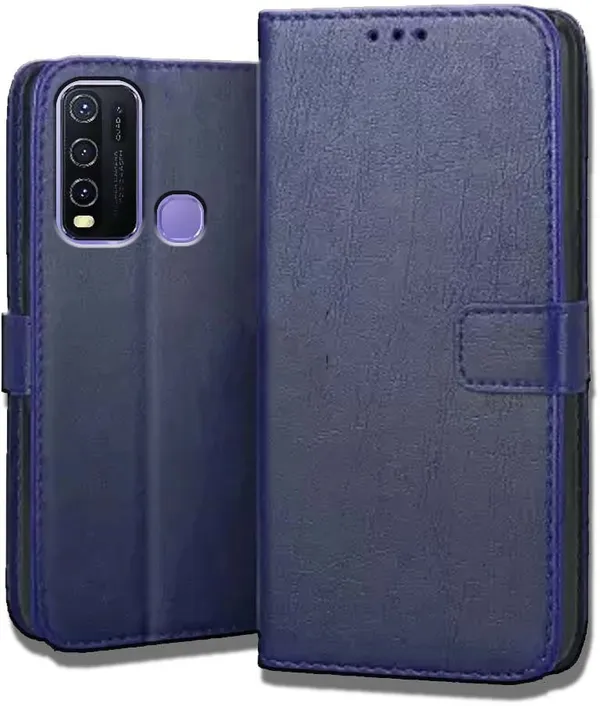 Blue_Leather_Vivo_Y50_Flip_Cover