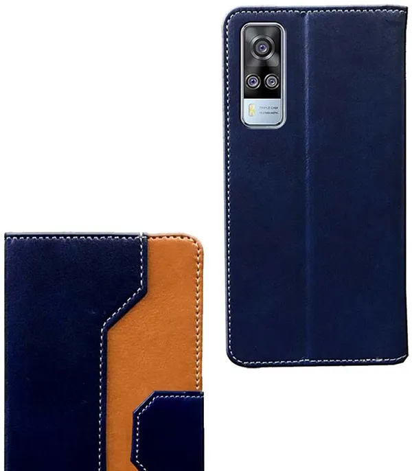 Multicolor_Artificial_Leather_Vivo_Y51_(2020)_Flip_Cover