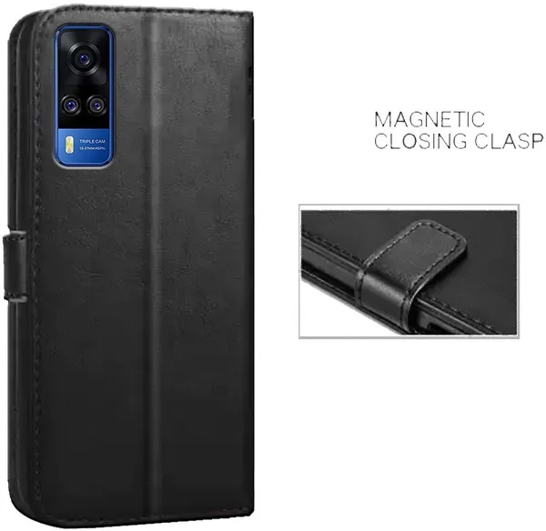 Black_Artificial_Leather_Vivo_Y51A_Flip_Cover