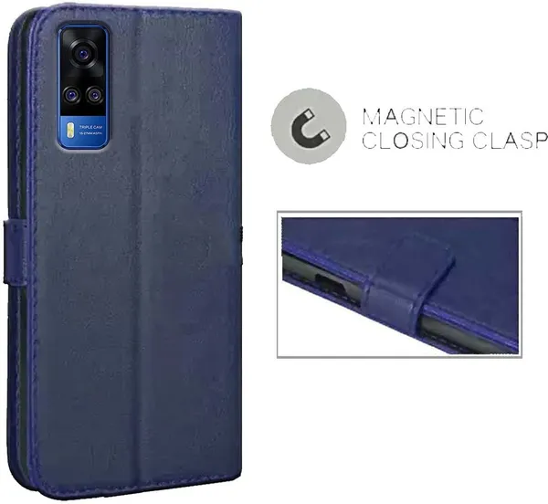 Blue_Artificial_Leather_Vivo_Y51A_Flip_Cover