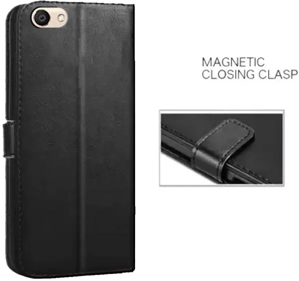 Black_Artificial_Leather_VIVO_Y55_Flip_Cover