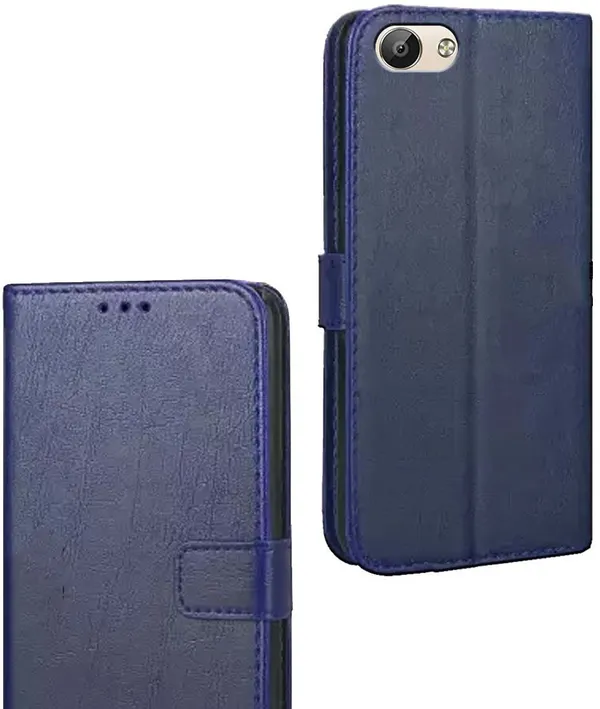 Blue_Artificial_Leather_VIVO_Y66_Flip_Cover