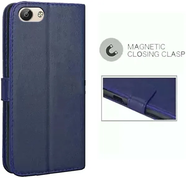 Blue_Artificial_Leather_VIVO_Y66_Flip_Cover
