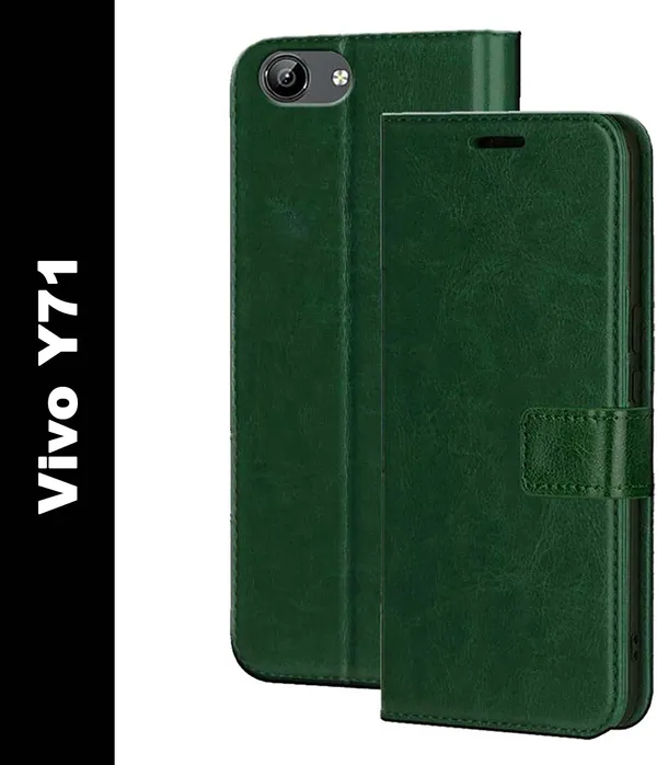 Green_Artificial_Leather_VIVO_Y71_Flip_Cover