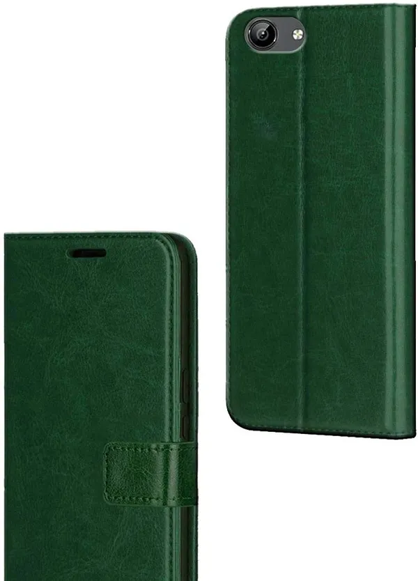 Green_Artificial_Leather_VIVO_Y71_Flip_Cover