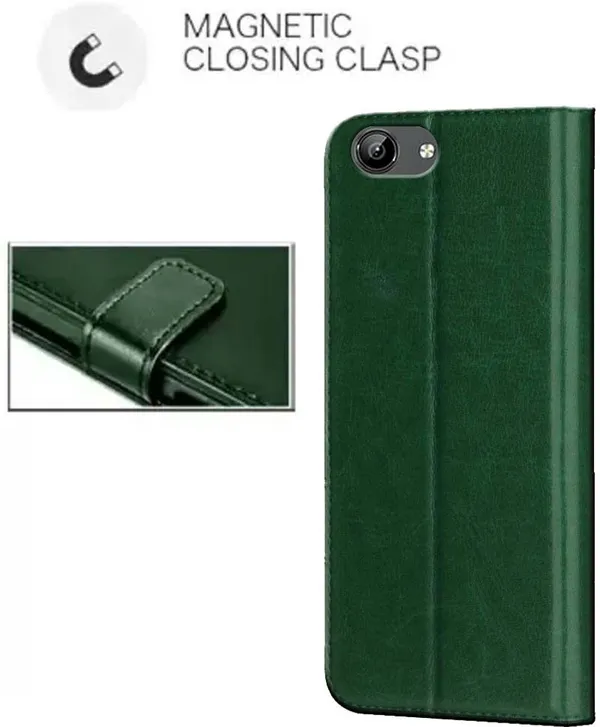 Green_Artificial_Leather_VIVO_Y71_Flip_Cover
