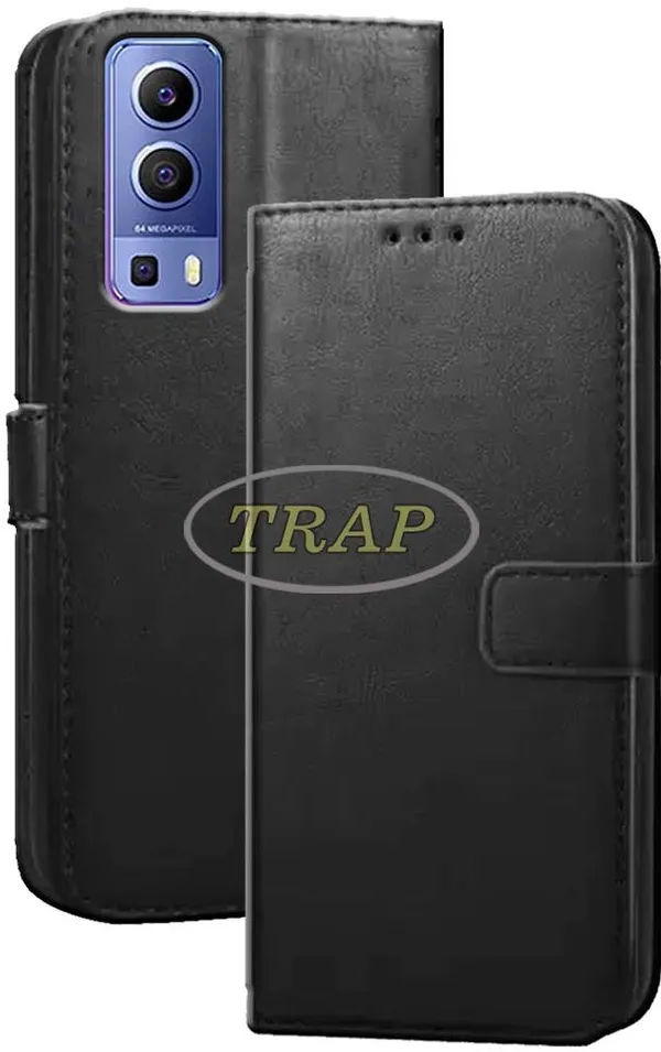 Black_Artificial_Leather_Vivo_Y72_5G_Back_Cover