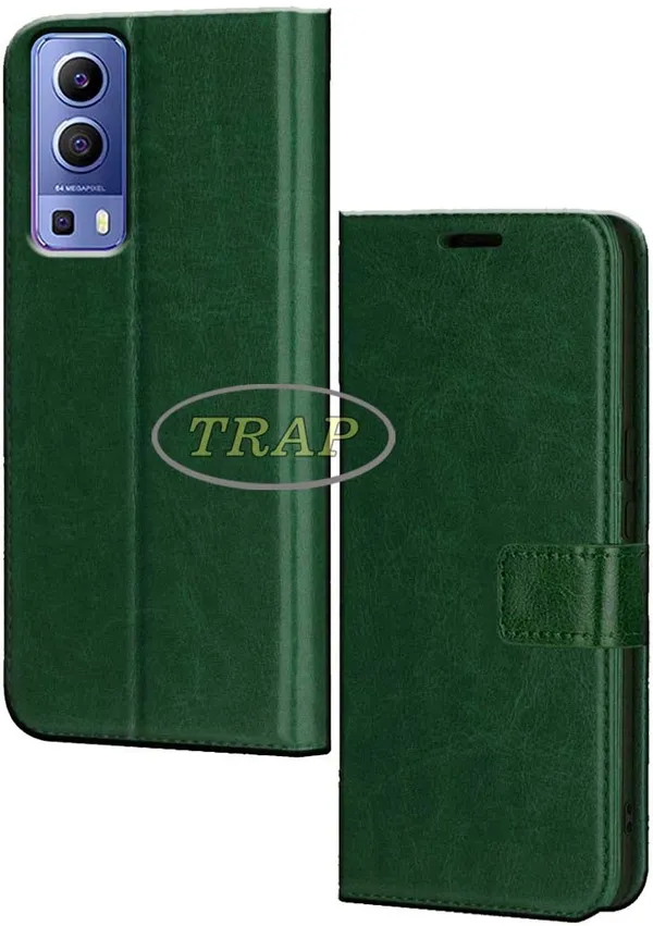 Green_Artificial_Leather_Vivo_Y72_5G_Back_Cover
