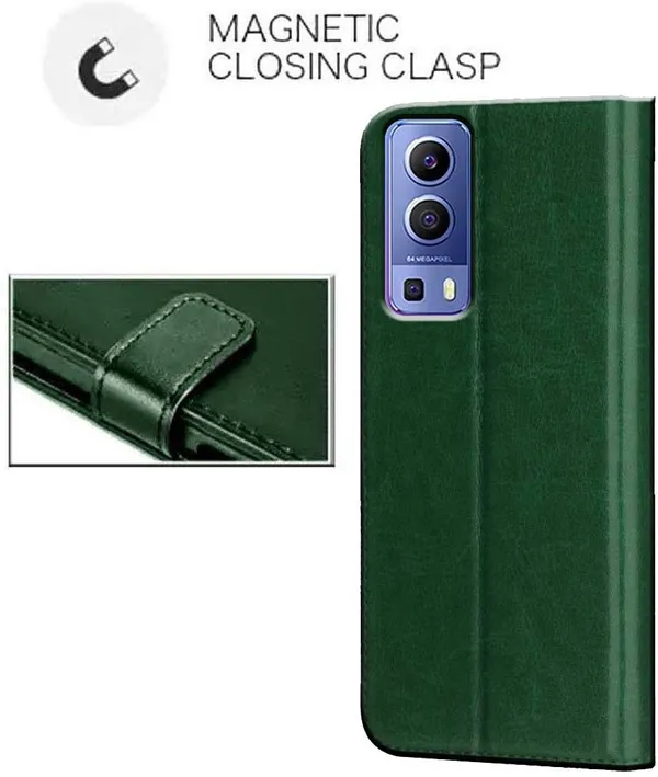Green_Artificial_Leather_Vivo_Y72_5G_Back_Cover