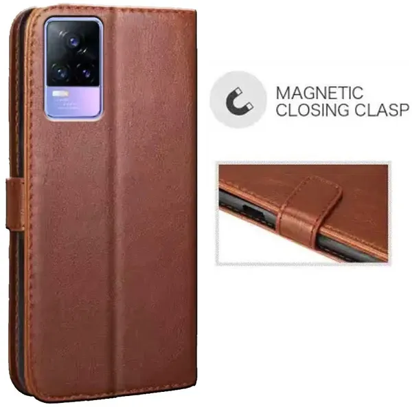 Brown_Artificial_Leather_Vivo_Y73_5G_Flip_Cover