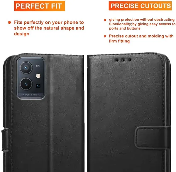 Black_Artificial_Leather_Vivo_Y75_5G&Vivo_T1_5G_Back_Cover
