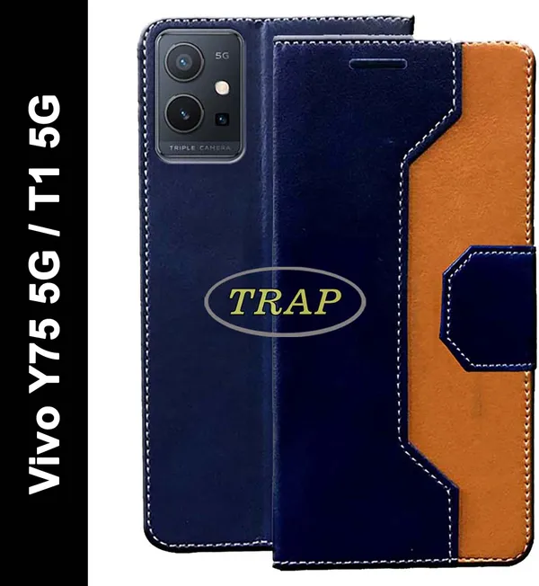Multicolor_Artificial_Leather_Vivo_Y75_5G&Vivo_T1_5G_Back_Cover