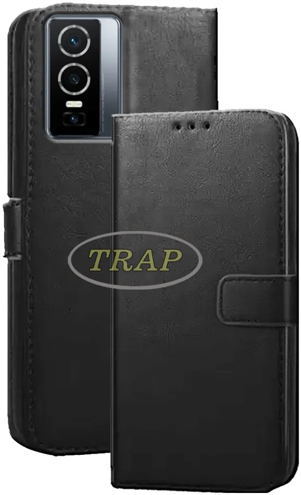 Black_Artificial_Leather_Vivo_Y76_5G_Back_Cover