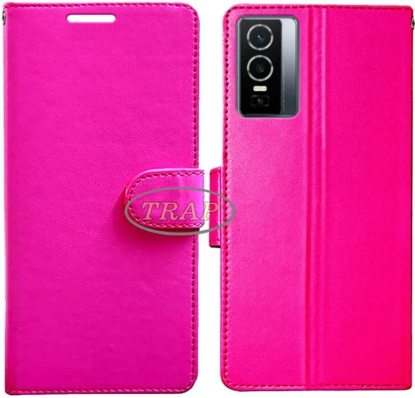 Pink_Artificial_Leather_Vivo_Y76_5G_Back_Cover