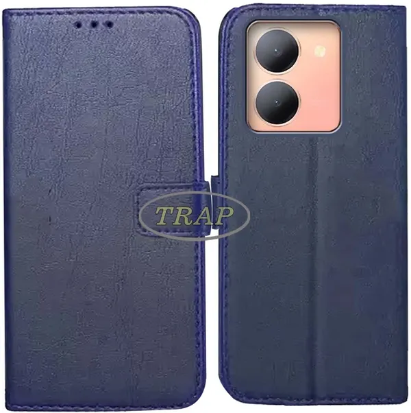 Blue_Artificial_Leather_Vivo_Y78_5G_Back_Cover