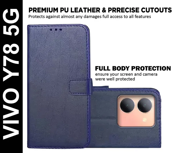 Blue_Artificial_Leather_Vivo_Y78_5G_Back_Cover