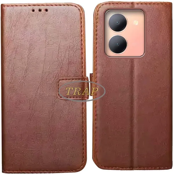 Brown_Artificial_Leather_Vivo_Y78_5G_Back_Cover
