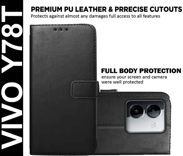 Black_Artificial_Leather_Vivo_Y78T_Back_Cover