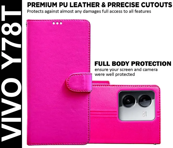 Pink_Artificial_Leather_Vivo_Y78T_Back_Cover