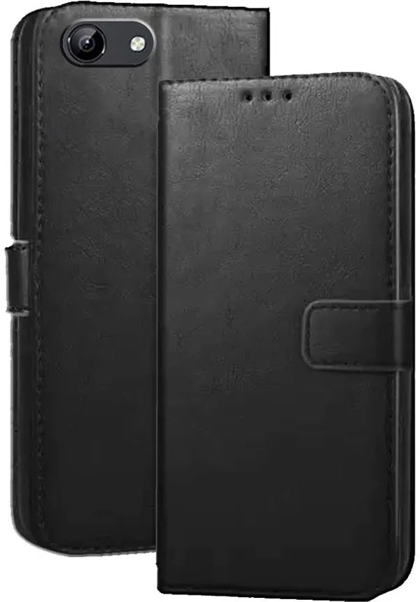 Black_Artificial_Leather_Vivo_Y81_Flip_Cover