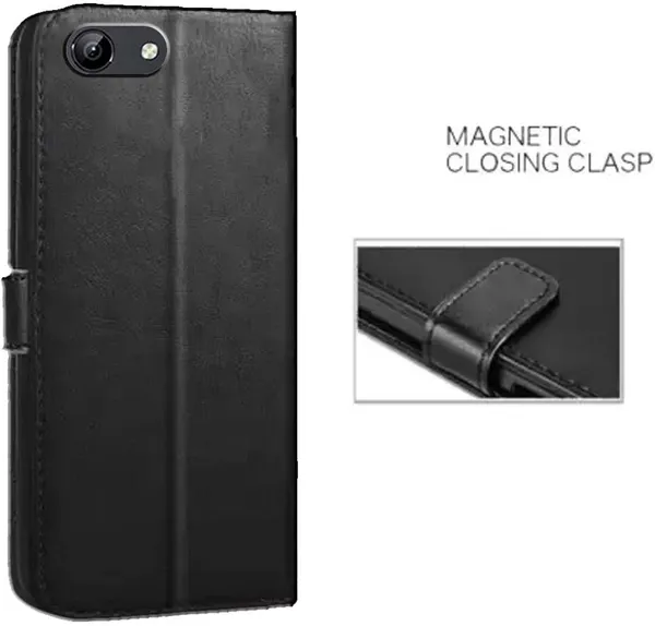 Black_Artificial_Leather_Vivo_Y81_Flip_Cover