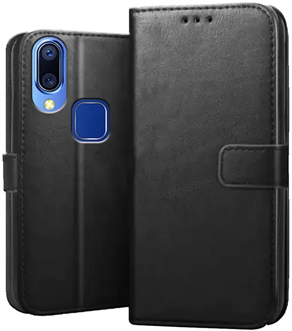 Black_Leather_Vivo_Y91_Flip_Cover