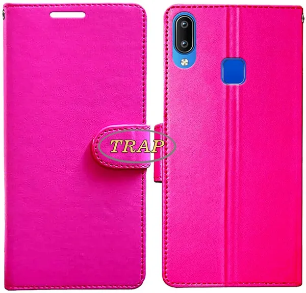 Pink_Artificial_Leather_Vivo_Y91_Back_Cover