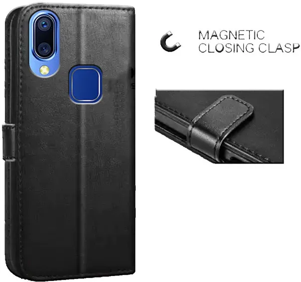 Black_Leather_Vivo_Y95_Flip_Cover