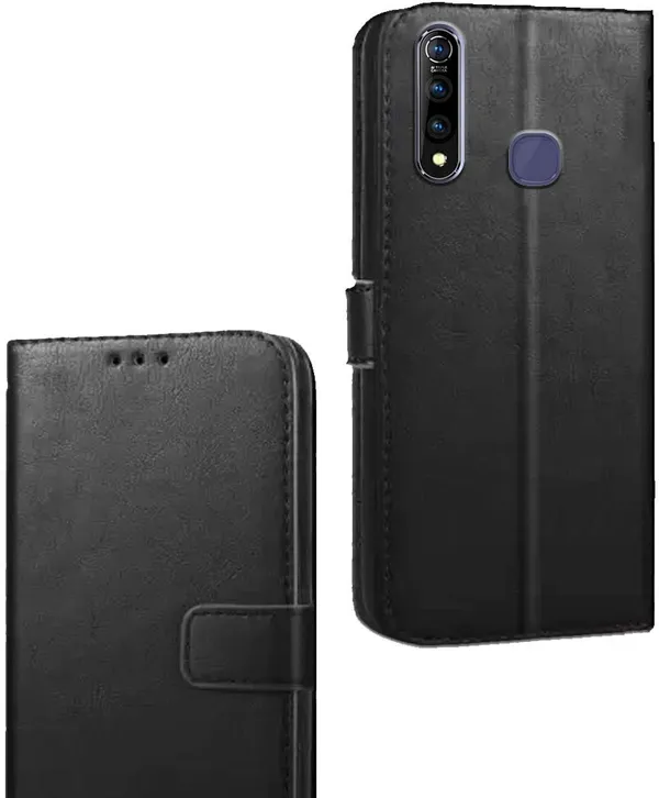 Black_Artificial_Leather_Vivo_Z1_Pro_Flip_Cover