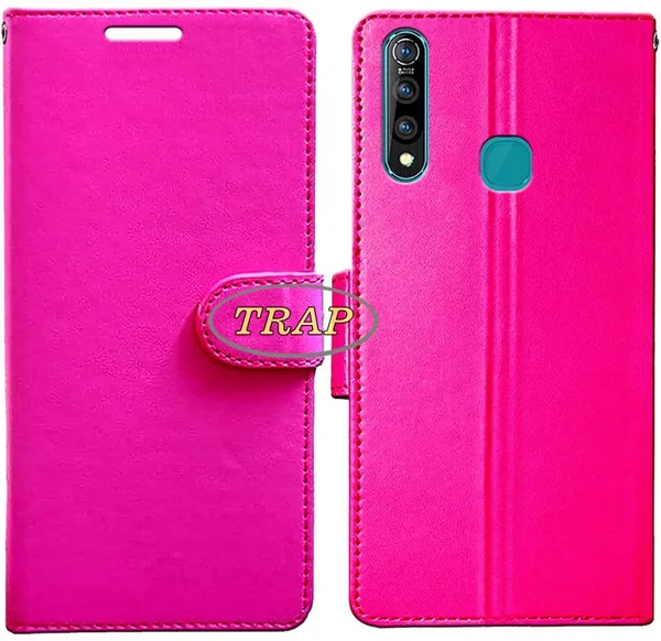 Pink_Artificial_Leather_Vivo_Z1_Pro_Back_Cover
