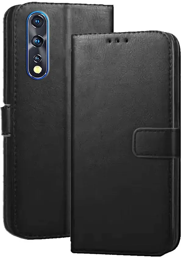 Black_Artificial_Leather_Vivo_Z1X_Flip_Cover
