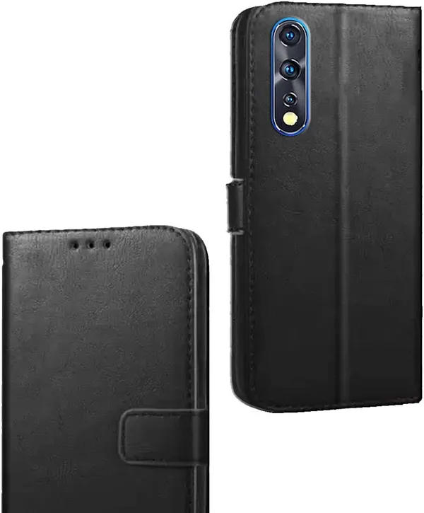 Black_Artificial_Leather_Vivo_Z1X_Flip_Cover