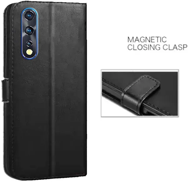 Black_Artificial_Leather_Vivo_Z1X_Flip_Cover