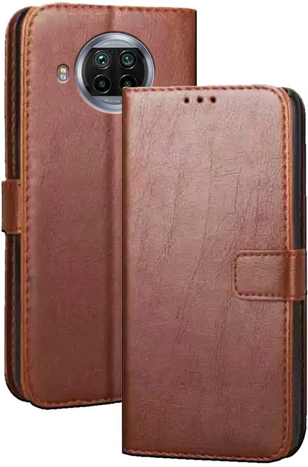 Brown_Artificial_Leather_Xiaomi_Mi_10i_Flip_Cover