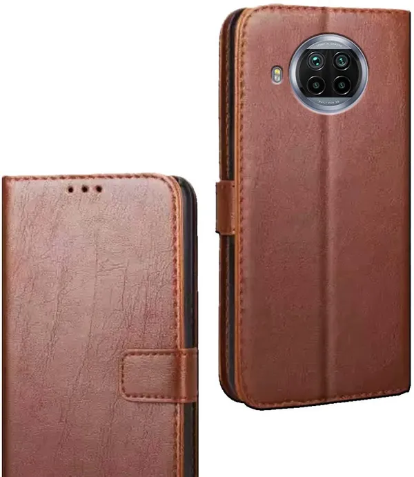 Brown_Artificial_Leather_Xiaomi_Mi_10i_Flip_Cover