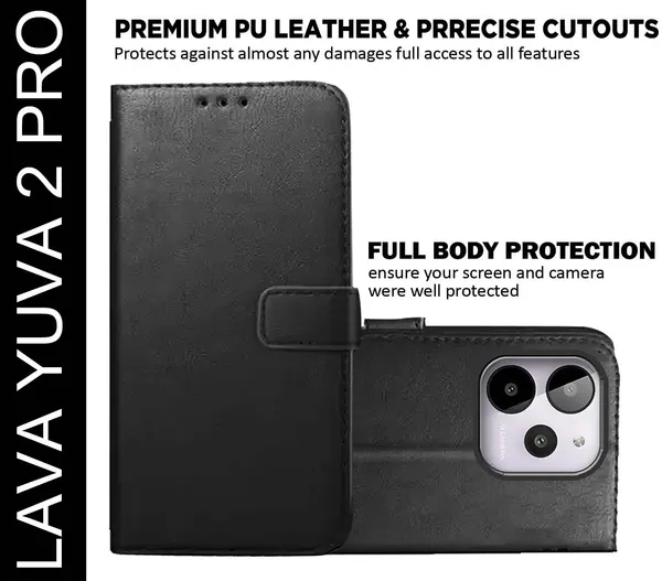 Black_Artificial_Leather_Lava_Yuva_2_Pro_Back_Cover