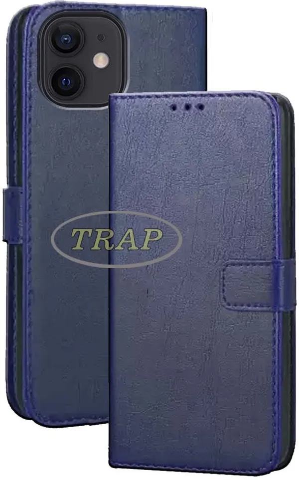Blue_Artificial_Leather_Apple_iPhone_12_Mini_Back_Cover