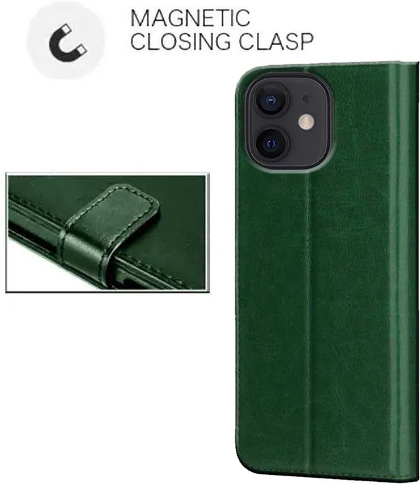 Green_Artificial_Leather_Apple_iPhone_12_Mini_Back_Cover