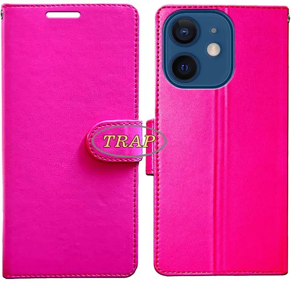 Pink_Artificial_Leather_Apple_iPhone_12_Mini_Back_Cover