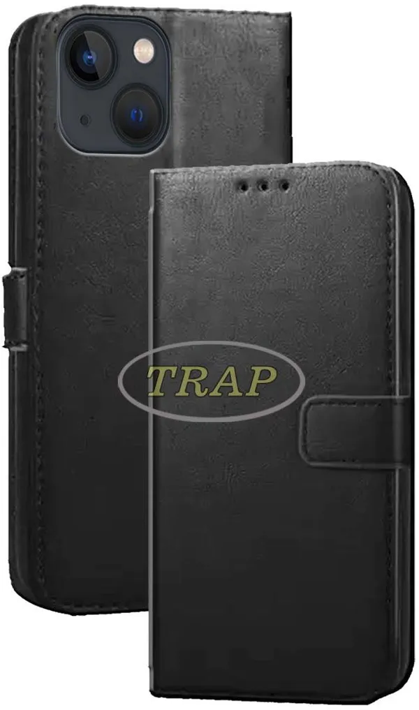 Black_Artificial_Leather_Apple_iPhone_13_mini_Back_Cover