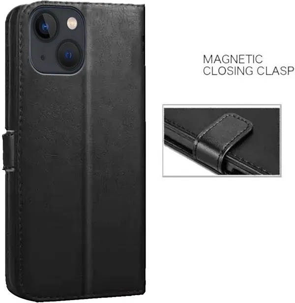 Black_Artificial_Leather_Apple_iPhone_13_mini_Back_Cover